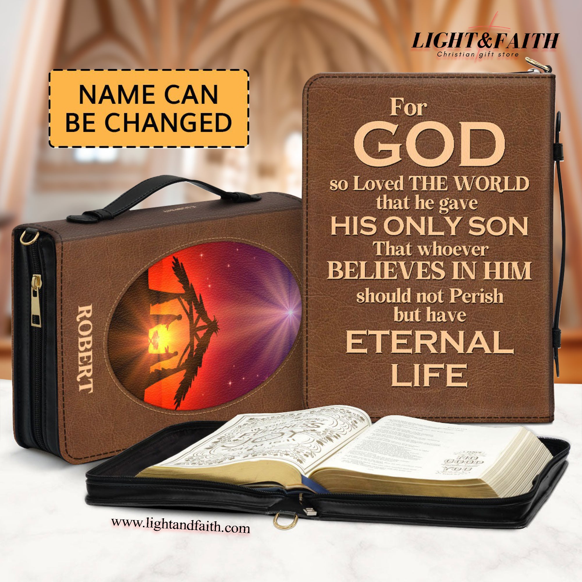 Personalized Leather Bible Cover, Zippered Bible Case, Gift For Christian Friends, Christian Gift, Bible Covers Jesus Gifts